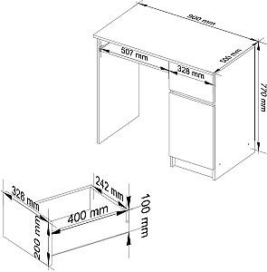Masa pentru calculator Akord Piksel 90cm White