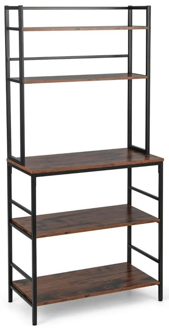 Etajera Costway HW67547CF Maro/Negru