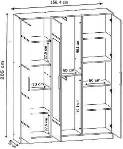 Dulap Prime Furniture Eden 3 SZ3DE 156.4 Stejar Craft Auriu
