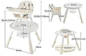 Scaun de masa multifunctional Costway BB5693YW Beige