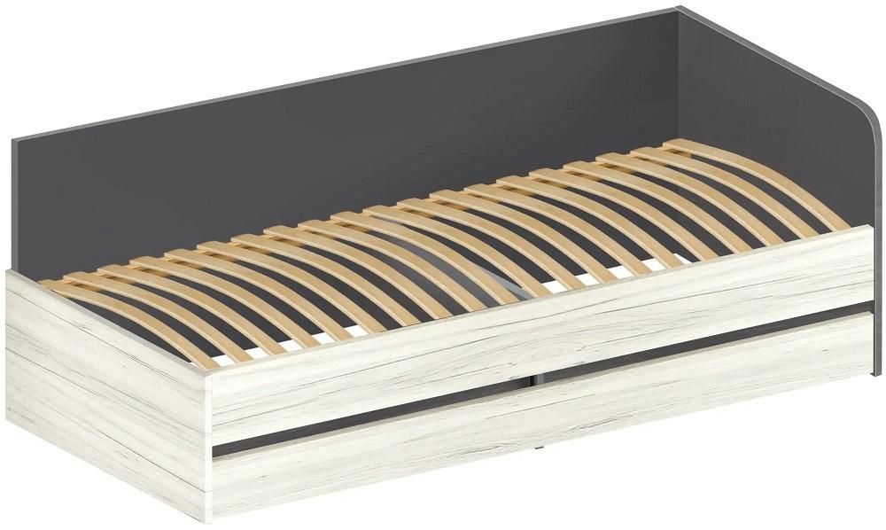 Pat copii Modern Komfi 90x200 Gri ardezie/Stejar artizanal alb