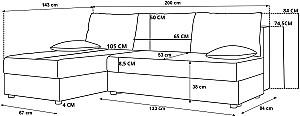 Canapea coltar Space Meble Mos L Itaka 50 Gri deschis