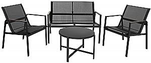 Set mobila de gradina Gardlov 27622 Negru/Lemn (Maro)
