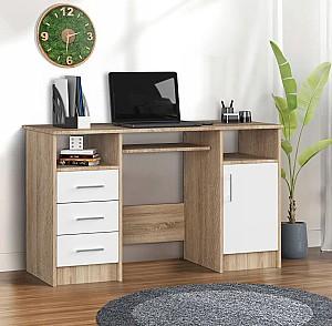 Masa pentru calculator Akord Ana 124cm Stejar Sonoma (Bej)/Alb