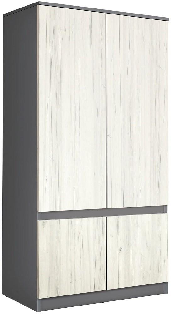 Dulap Modern Komfi 100cm Gri ardezie/Stejar artizanal alb