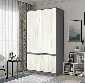 Dulap Modern Komfi 100cm Gri ardezie/Stejar artizanal alb