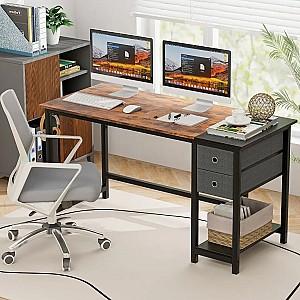 Masa pentru calculator Costway CB10603BN Rustic Brown/Black