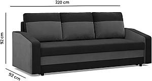 Canapea Magnifico Meble Orion Bonell Mikrofaza 15/Mikrofaza 27 Negru/Gri