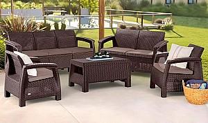 Set mobila de gradina Heniver Novara 3+2+1+1+T Maro