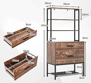 Etajera Costway CB10569CF Rustic Brown