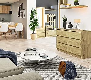 Comoda Akord K120 6SZ Stejar Artizanal (Bej)