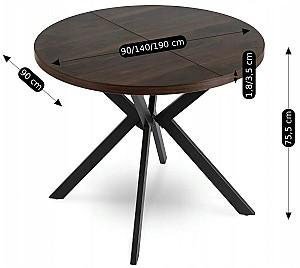 Masa Mebel Elite Lugo 90-190 Nuc (Maro)/Negru