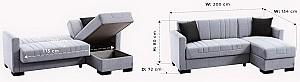 Canapea coltar Fabulous Oskar 51-002 Gri deschis