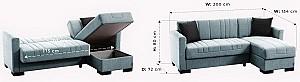 Canapea coltar Fabulous Oskar 51-100 Gri-Albastru