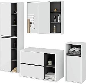 Set de mobila de baie Akord Vami cu orificii Alb/Grafit