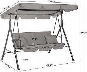 Leagan balansoar Springos Luna GS0013 Gray