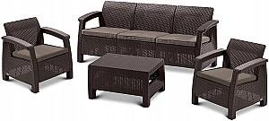 Set mobila de gradina Heniver Novara 3+1+1+T Maro