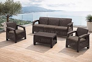 Set mobila de gradina Heniver Novara 3+1+1+T Maro