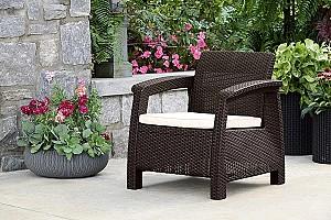 Set mobila de gradina Heniver Novara 3+1+1+T Maro