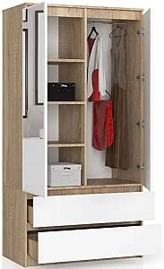 Dulap Akord S90 2D2SZ 2 Lustro Stejar Sonoma (Bej)/Alb