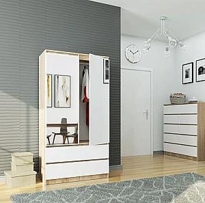 Dulap Akord S90 2D2SZ 2 Lustro Stejar Sonoma (Bej)/Alb