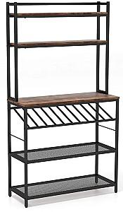 Etajera Costway KC53460CF Rustic Brown/Black