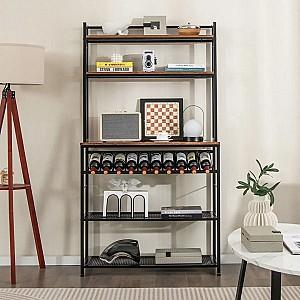 Etajera Costway KC53460CF Rustic Brown/Black