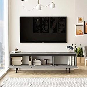 Tumba pentru televizor Mirage Design Luvio LV1-RL Concrete (Gri)/Larex Black