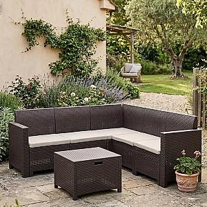 Set mobila de gradina BICA Nebraska Corner Maro