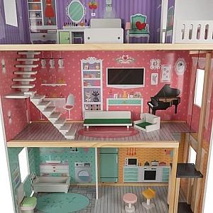Casuta pentru papusi Kruzzel Large Dollhouse Multicolor