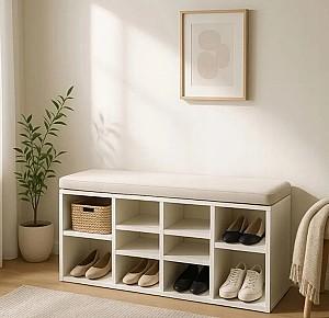 Raft pentru incaltaminte Mebel Elite Axel 104cm White