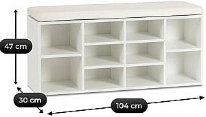 Raft pentru incaltaminte Mebel Elite Axel 104cm White