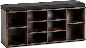 Raft pentru incaltaminte Mebel Elite Axel 104cm Stejar Rustic (Maro)/Negru