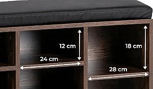 Raft pentru incaltaminte Mebel Elite Axel 104cm Stejar Rustic (Maro)/Negru