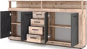 Comoda Mebel Elite Blago 190cm Stejar natural (Bej)/Negru