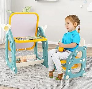 Masă de scris pentru copii Costway UY10063NY Blue/Yellow