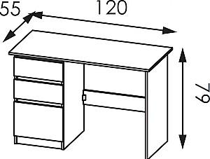 Masa de birou Modern Komfi 2 120cm Stejar Brandy Castello (Maro)/Stejar Artizanal Alb