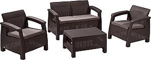 Set mobila de gradina Heniver Novara 2+1+1+T Maro