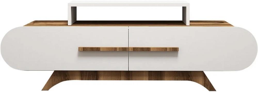 Tumba pentru televizor Mirage Meble Rose White/Walnut