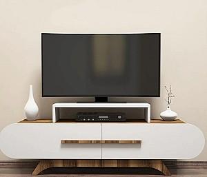 Tumba pentru televizor Mirage Meble Rose White/Walnut