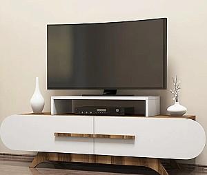 Tumba pentru televizor Mirage Meble Rose White/Walnut