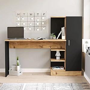 Masa de birou Mirage Design Laura CT2-AB Pin (Maro)/Larex Negru