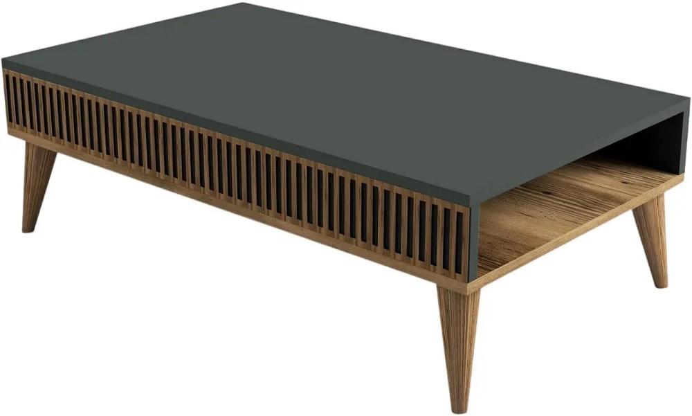Masuta de cafea, reviste Mirage Meble Milan 105x35x60 Antracit (Gri)/Nuc (Maro)