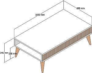Masuta de cafea, reviste Mirage Meble Milan 105x35x60 Antracit (Gri)/Nuc (Maro)
