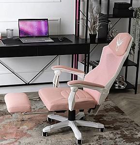 Fotoliu gaming Mebel Elite Bing White/Pink