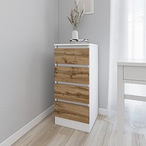 Comoda Smartex Т1 50 cm Alb / Stejar Închis