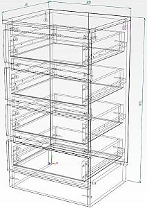 Comoda Smartex Т1 50 cm Grafit / Stejar Deschis
