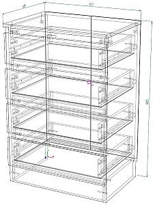 Comoda Smartex Т1 60 cm Alb