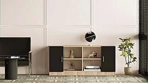 Etajera Mirage Design Vario VO6-OB Stejar (Bej)/Larex Negru