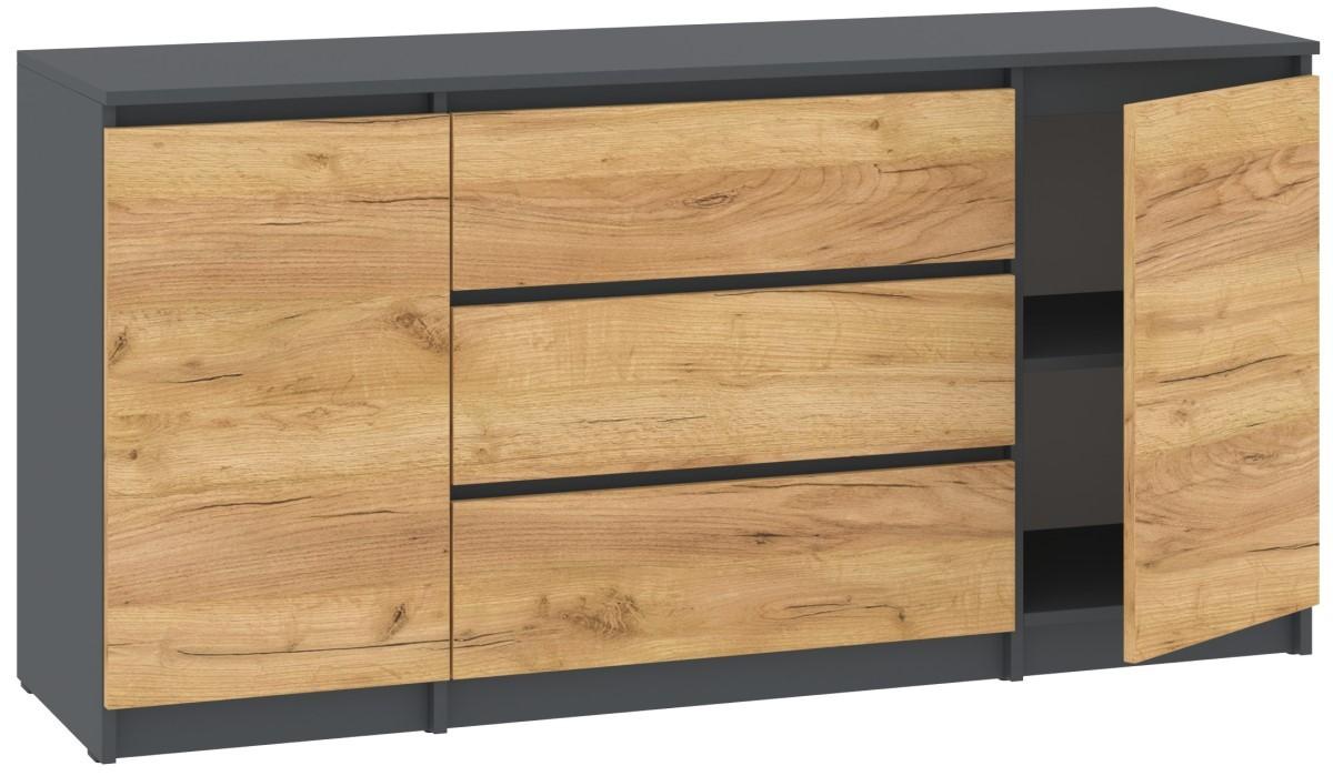 Comoda Pehotin NS-3+2 Antracit / Stejar Taho